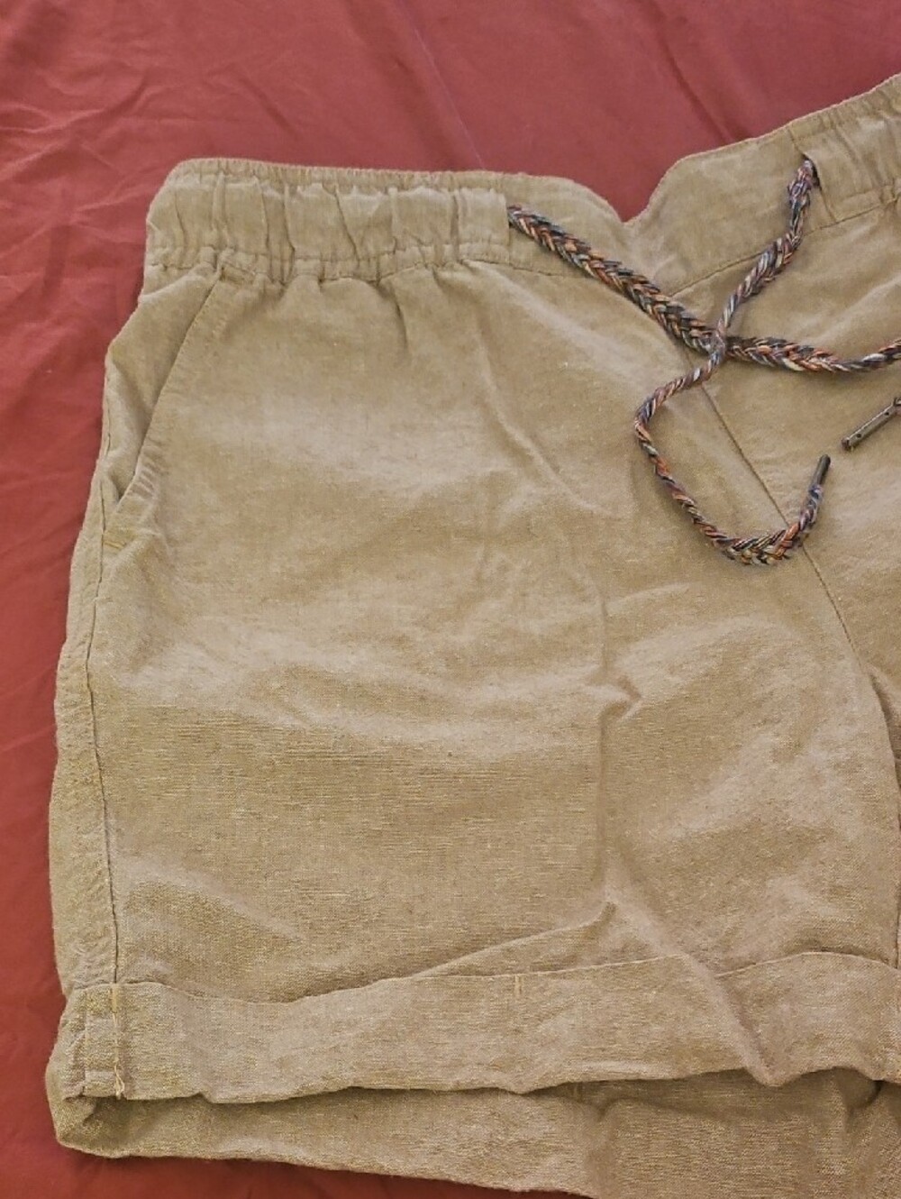 Eddie Bauer Khaki Tan Drawstring Shorts - Picture 3 of 9